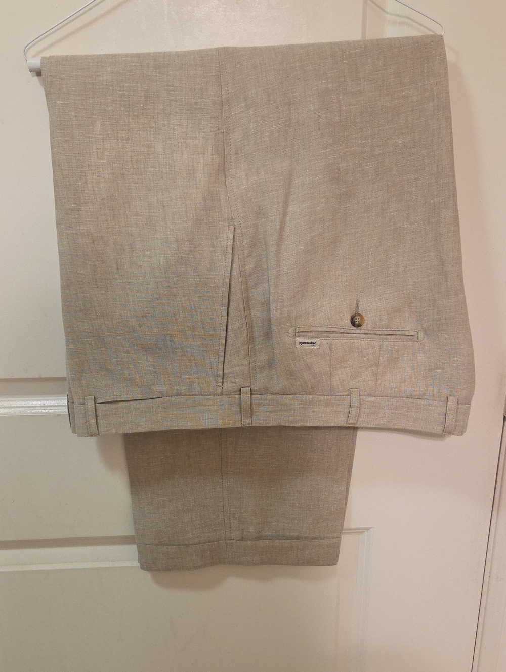 Faconnable Men's Linen-Blend Dress Pants in Light Beige